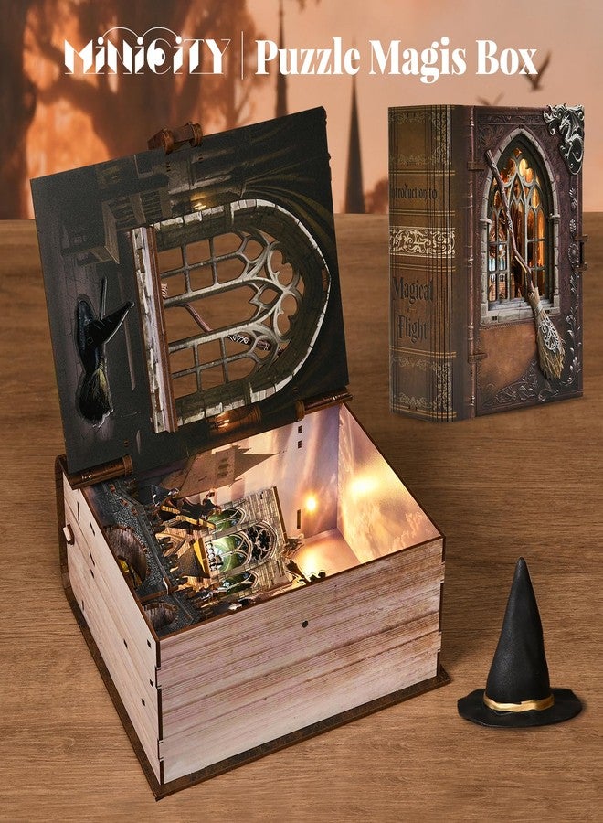 MiniCity Book Nook Kit, DIY Miniature House Kit for Adults, Teens and Beginners, Dollhouse Booknook Library Tiny House Bookshelf Decor (Introduction to Magical Flight) - Image 5